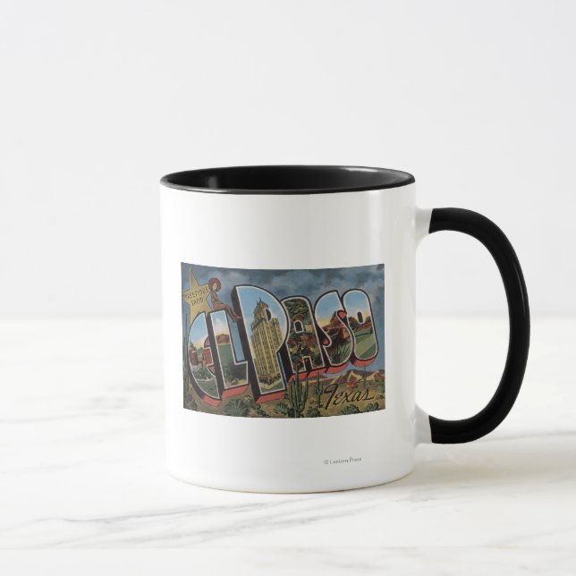 El Paso, Texas - Large Letter Scenes Mug (Right)