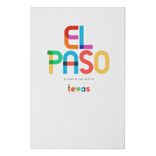 El Paso Texas Mid Century, Pop Art, Faux Canvas Print