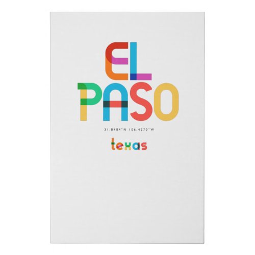 El Paso Texas Mid Century Pop Art Faux Canvas Print