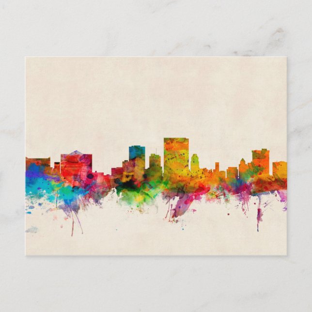 El Paso Texas Skyline Cityscape Postcard (Front)