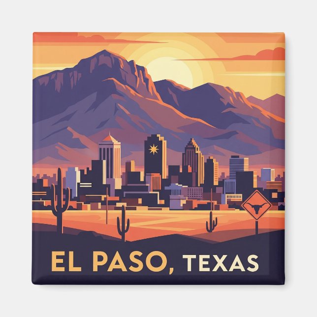 El Paso Texas Travel Magnet (Front)