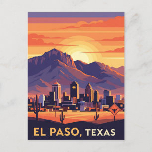El Paso Texas Travel Postcard