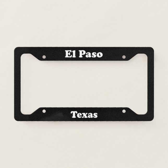 El Paso TX License Plate Frame (Front)