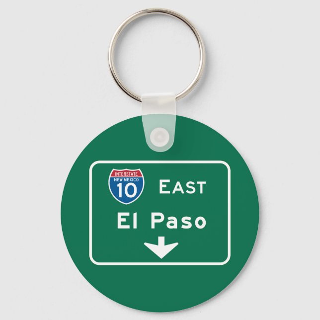 El Paso, TX Road Sign Keychain (Front)