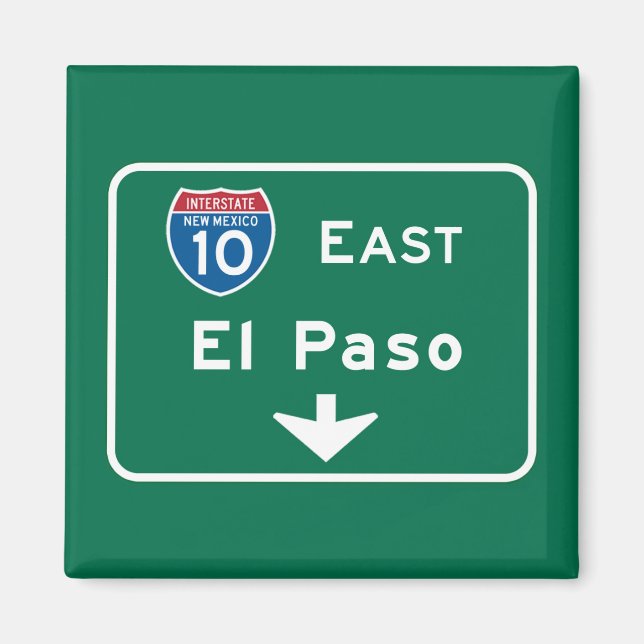 El Paso, TX Road Sign Magnet (Front)