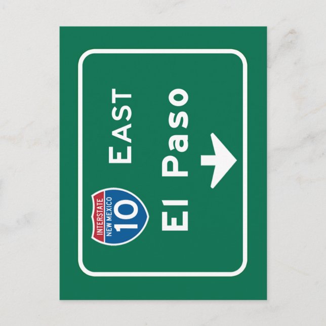 El Paso, TX Road Sign Postcard (Front)