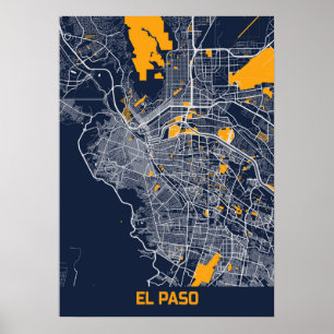 EL Paso - United States Bluefresh City Map Poster