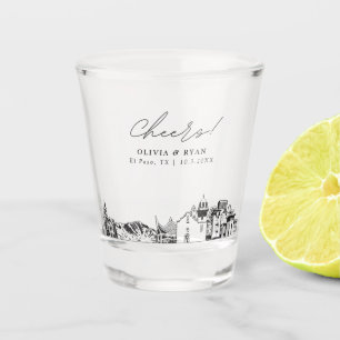 El Paso Wedding Favor Personalized Cheers Shot Glass