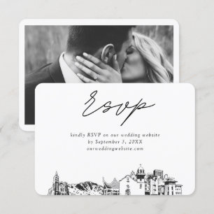 El Paso Wedding Minimalist Sketch RSVP Enclosure Card