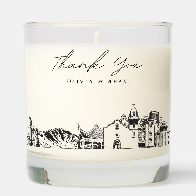 El Paso Wedding Thank You Gift Custom Candle (Front)