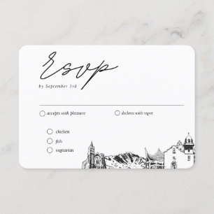 El Paso Wedding Traditional RSVP Meal Option Enclosure Card