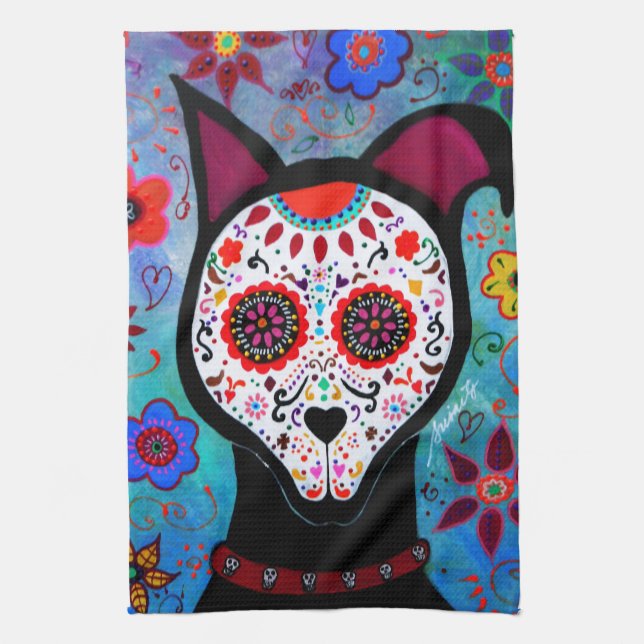 EL PERRO DOG DIA DE LOS MUERTOS TOWEL (Vertical)