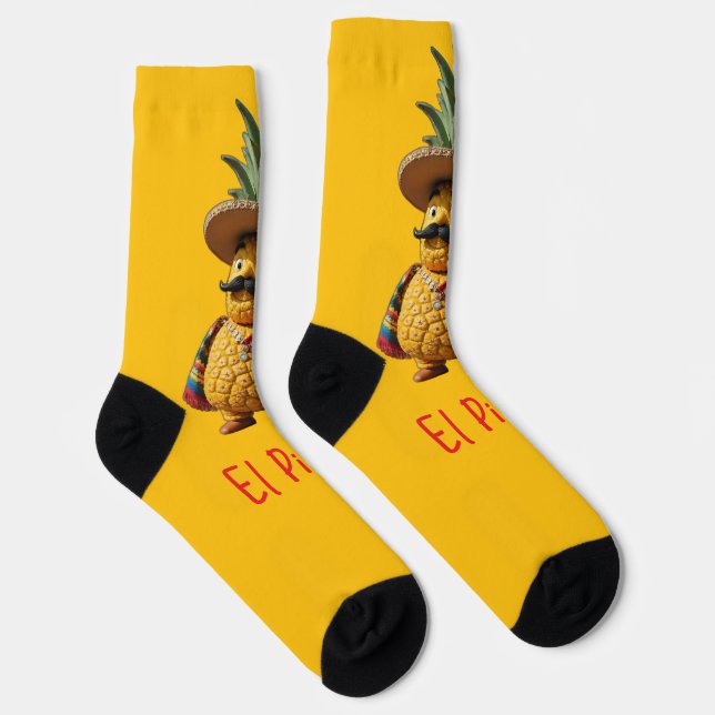 El PinCho Crew Socks - Pineapple Empire (Right)