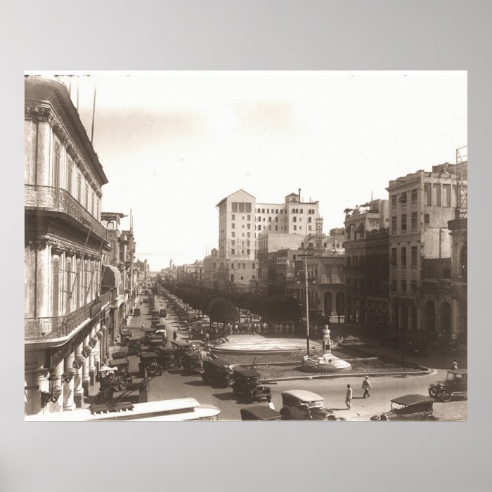 El Prado de La Habana 1920's Foto Antigua Posters