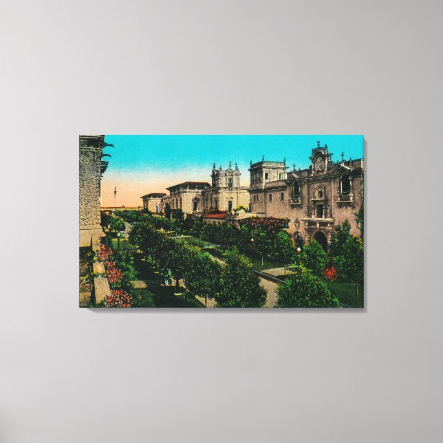 El Prado from West Gate, Balboa Park Canvas Print (Front)