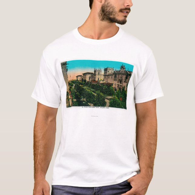 El Prado from West Gate, Balboa Park T-Shirt (Front)