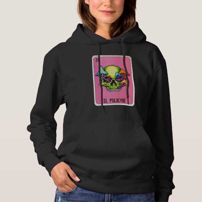 El Psilocybe Mexican Slang Lottery Bingo Cards Hoodie (Front)