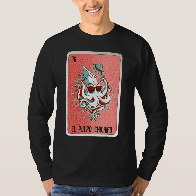 El Pulpo Chichifo Mexican Slang Lottery Bingo Card T-Shirt (Front)