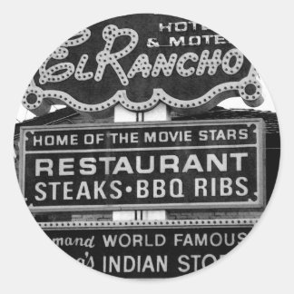 El Rancho Hotel Sign Classic Round Sticker