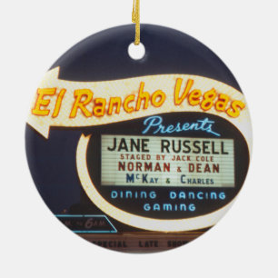 El Rancho Vegas Neon Sign 1959 Las Vegas Casino Ceramic Ornament