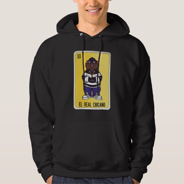 El Real Chicano Mexican Slang Lottery Bingo Cards Hoodie (Front)