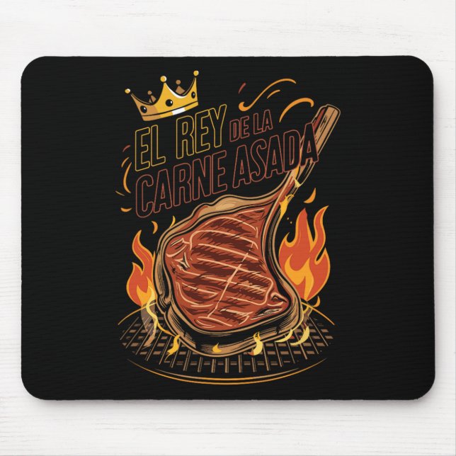 El Rey De La Carne Asada Bbq Cookout Master King F Mouse Pad (Front)