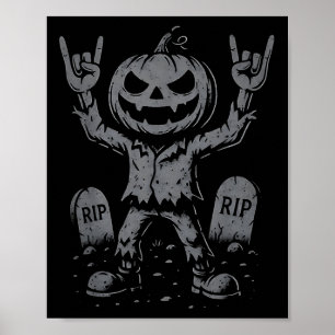 El Rocker Pumpkin Poster