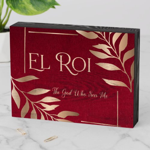 El Roi 3 RubyGold Wooden Box Sign