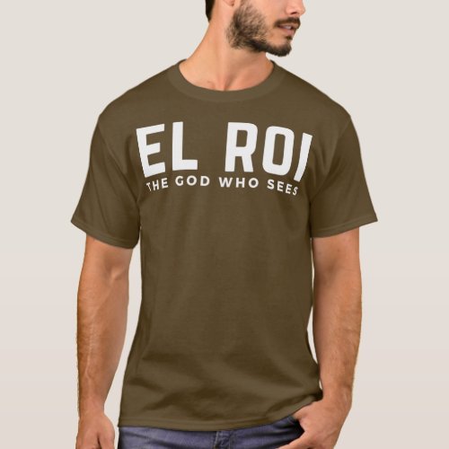 El Roi Hebrew Name of God with Black Background T_Shirt