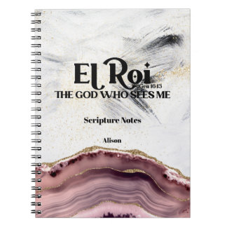 El Roi The God Who Sees Me  Monogram Scripture Notebook