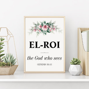 El Roi Wall Art   Christian Scripture Bible Verse 