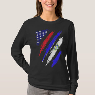 El Salvador American Grown Flag USA Patriot Herita T-Shirt