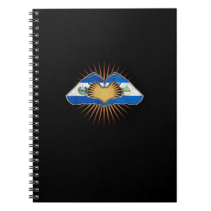 El Salvador And Nicaragua Heart Hands Minimal Notebook