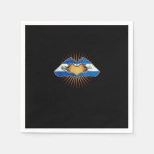 El Salvador And Nicaragua Heart Hands Napkins