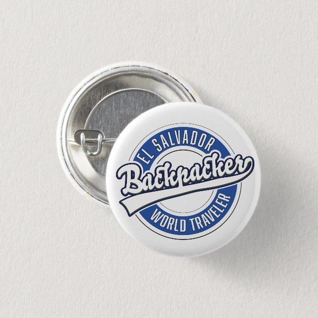 El Salvador backpacker world traveler Button (Front & Back)
