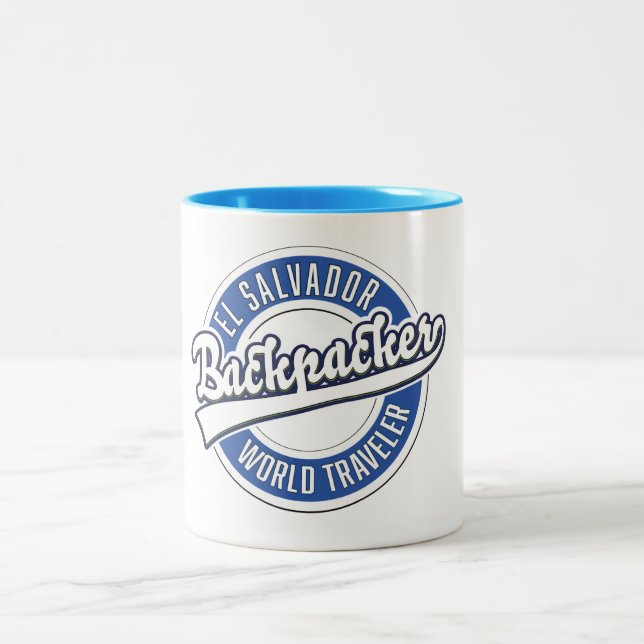 El Salvador backpacker world traveler Two-Tone Coffee Mug (Center)