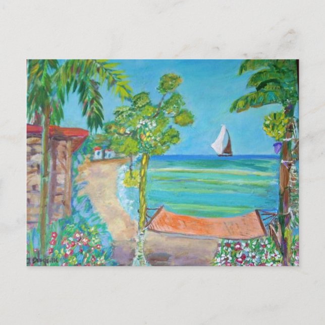 El Salvador Beach Painting - Postcard (Front)