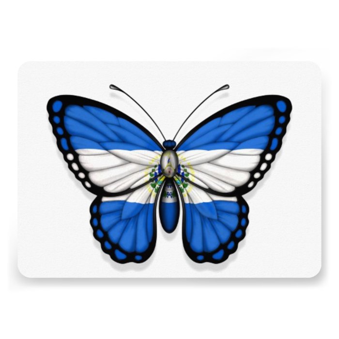 El Salvador Butterfly Flag Personalized Invitations