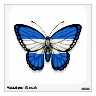 El Salvador Butterfly Flag Wall Sticker