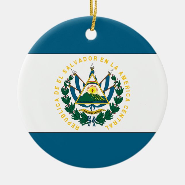 El Salvador Ceramic Ornament (Front)