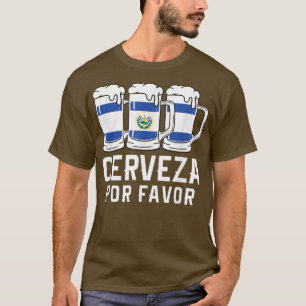 El Salvador Cerveza Por Favor Flag Pupusas Salvado T-Shirt