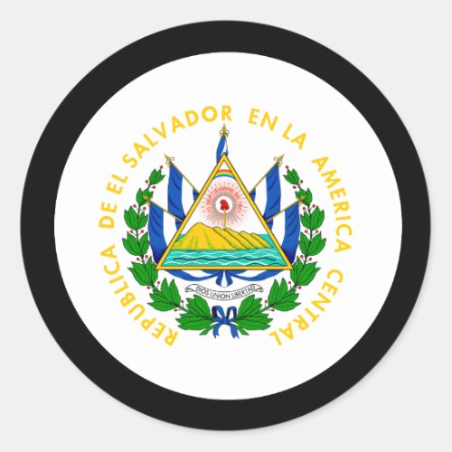 El Salvador Coat of Arms Classic Round Sticker