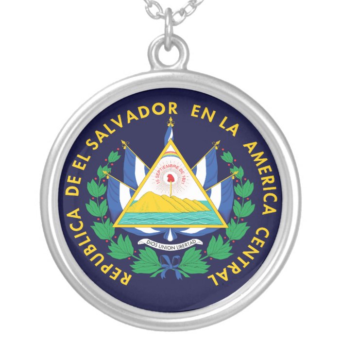 El Salvador Coat of Arms Silver Plated Necklace | Zazzle.com