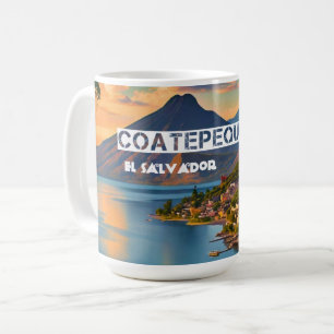 El Salvador   Coatepeque Lake Travel Vintage Retro Coffee Mug