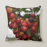 El Salvador Coffee Beans Throw Pillow