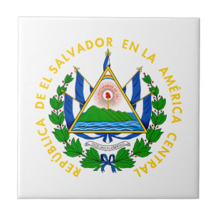El Salvador country coat arms symbol emblem flag Ceramic Tile