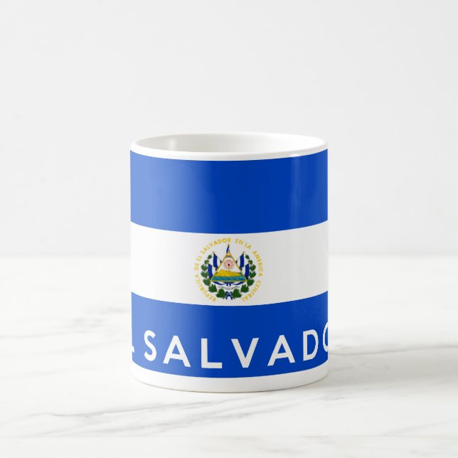 el salvador country flag symbol name text coffee mug (Center)