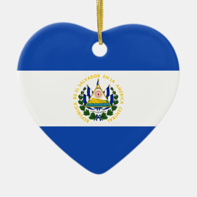 El Salvador, El Salvador Ceramic Ornament (Front)