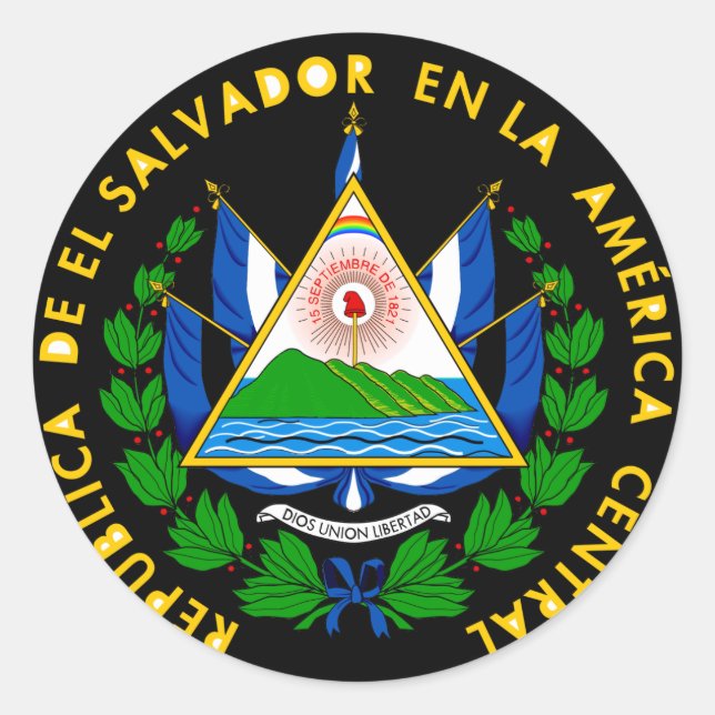el salvador emblem classic round sticker (Front)