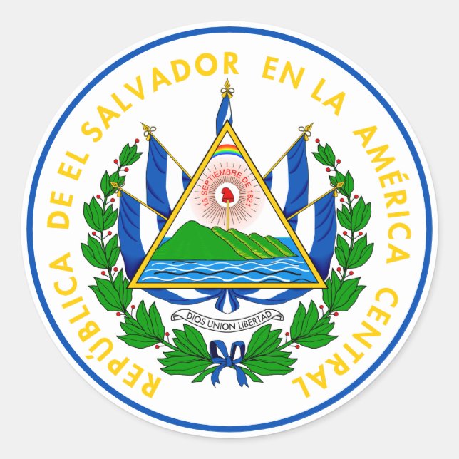 el salvador emblem classic round sticker (Front)